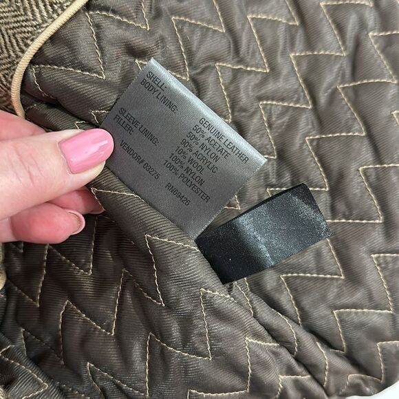 Wilsons Leather Pelle Studio Button Front Brown Jacket Size L - Picture 6 of 14